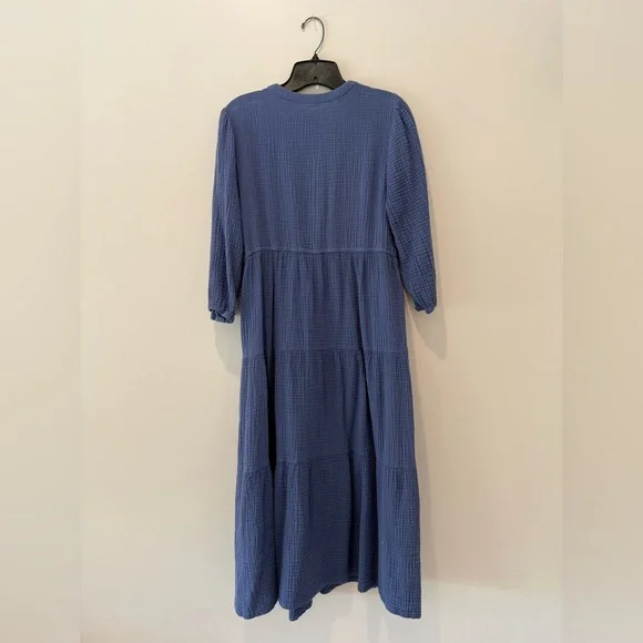 Marine Layer Willow Double Cloth Midi Dress in Periwinkle, M - Picture 13 of 13